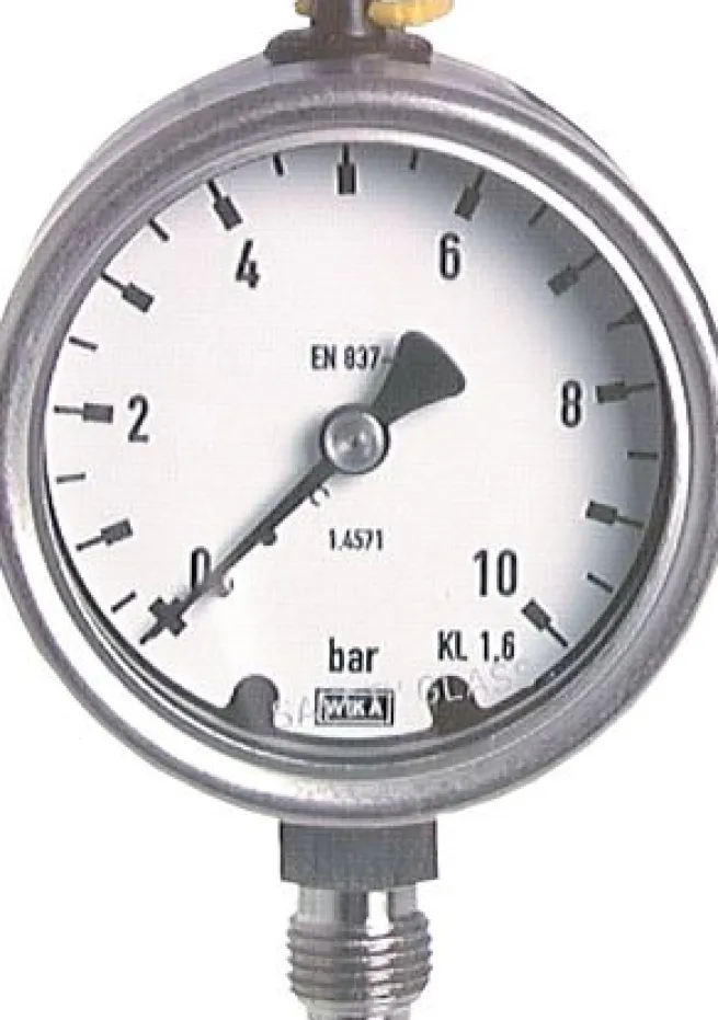 Chemie-Manometer senkrecht, 63mm, 0 - 6 bar