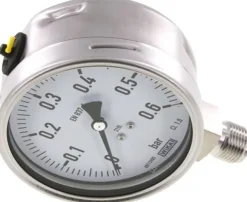Chemie-Manometer senkrecht, 100mm, 0 - 0,6 bar