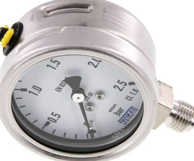 Chemie-Manometer senkrecht, 63mm, 0 - 2,5 bar