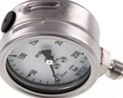 Chemie-Manometer senkrecht, 63mm, 0 - 250 bar