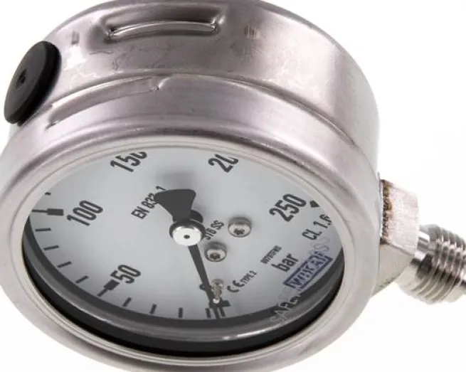 Chemie-Manometer senkrecht, 63mm, 0 - 250 bar