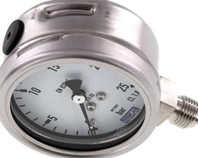 Chemie-Manometer senkrecht, 63mm, 0 - 25 bar