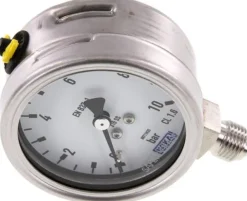 Chemie-Manometer senkrecht, 63mm, 0 - 10 bar