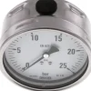 Chemie-Manometer waagerecht, 100mm, 0 - 25 bar