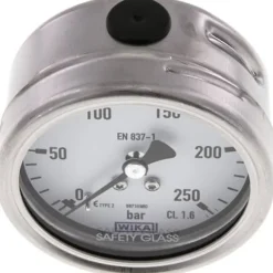 Chemie-Manometer waagerecht, 63mm, 0 - 250 bar