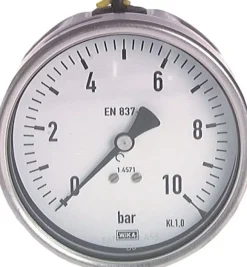 Chemie-Manometer waagerecht, 63mm, 0 - 25 bar
