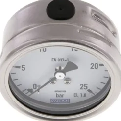 Chemie-Manometer waagerecht, 63mm, 0 - 25 bar