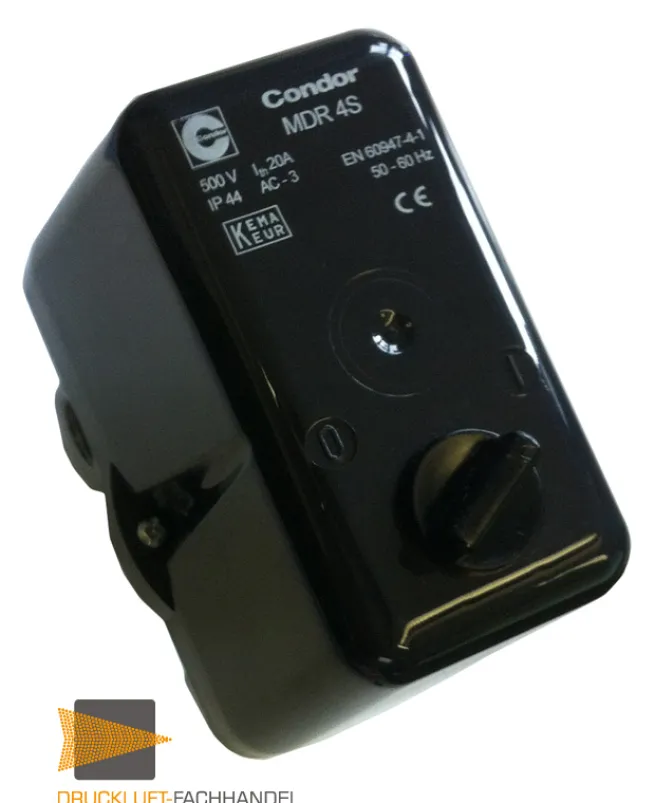Condor Druckschalter Typ MDR 4S/16 K inkl. EV 4WS voreingestellt auf 7,8-9,8 bar
