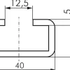 C-Tragschiene, 40x22mm, Stahl blank, 1mtr