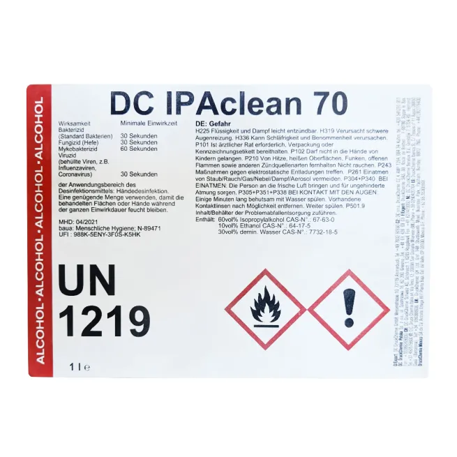 Desinfektionsmittel DC IPAclean 70 | 1 Liter zur Händedesinfektion