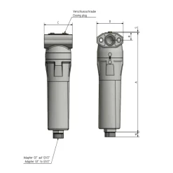 DF-Industrie-Mikrofilter APF83 MF1 G3/4 Durchfluss 120 m³/h