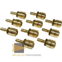 DF-Schnellkupplung NW 7,2 Tülle LW 9 - 10 Stück - Messing blank