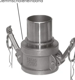 DIN/EN-Kamlock-Kupplung (C/CC) 38 (1-1/2")mm Schlauch, Edelstahl (1.4408)