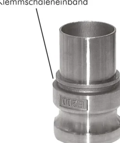 DIN/EN-Kamlock-Stecker (E/EC) 25 (1")mm Schlauch, Edelstahl (1.4408)