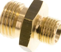 Doppelnippel G 1/4"-G 1/8", Messing/Rotguss