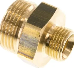 Doppelnippel G 1"-G 1/2", Messing/Rotguss