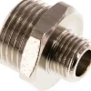 Doppelnippel G 1/2"-G 1/4", Messing vernickelt