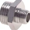 Doppelnippel G 3/8"-G 1/4", Messing vernickelt