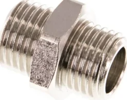 Doppelnippel G 1/4"-G 1/4", Messing vernickelt