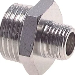 Doppelnippel G 1/4"-G 1/4", Messing vernickelt