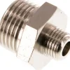 Doppelnippel G 3/8"-G 1/8", Messing vernickelt