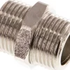Doppelnippel G 3/8"-G 3/8", Messing vernickelt