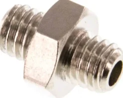 Doppelnippel M 5-M 5, Messing vernickelt