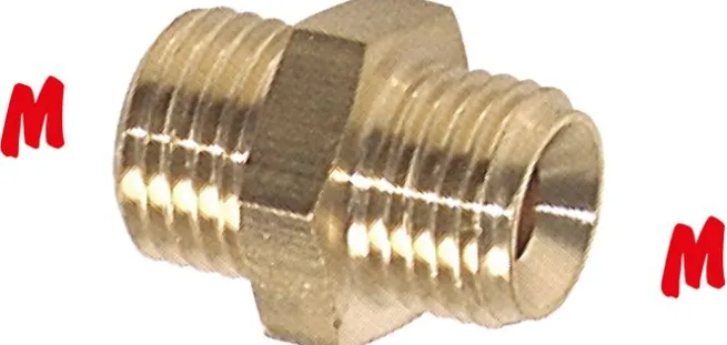 Doppelnippel M 16x1,5-M 16x1,5, Messing