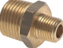 Doppelnippel R 1/2"-R 3/8", Messing/Rotguss