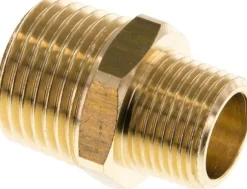 Doppelnippel R 1/2"-R 3/8", Messing/Rotguss