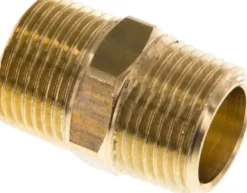 Doppelnippel R 3/8"-R 3/8", Messing/Rotguss