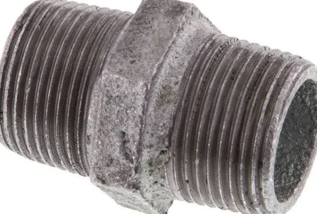 Doppelnippel R 3/4"-R 3/4", Temperguss verzinkt