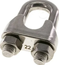 Drahtseilklemme f. 22,0mm Seil, M 14, B=38, 1.4436