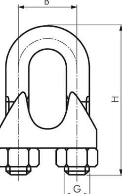 Drahtseilklemme f. 26,0mm Seil, M 14, B=41, Stahl verzinkt