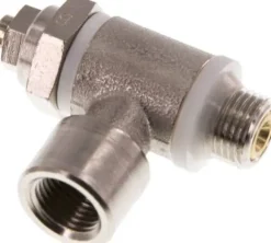 Drosselrückschlagventil G 1/8", abluftregelnd (B), Messing, Schlitzschraube und Kontermutter
