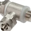 Drosselrückschlagventil G 1/4"-10 x 8mm, abluftregelnd (B), Messing, Schlitzschraube und Kontermutter