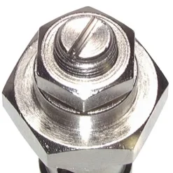 Drosselrückschlagventil G 1/4"-10 x 8mm, abluftregelnd (B), Messing, Schlitzschraube und Kontermutter