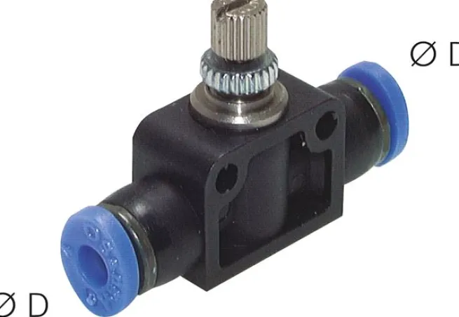 Drosselrückschlagventil 1/4" (6,35 mm) Steckanschluss