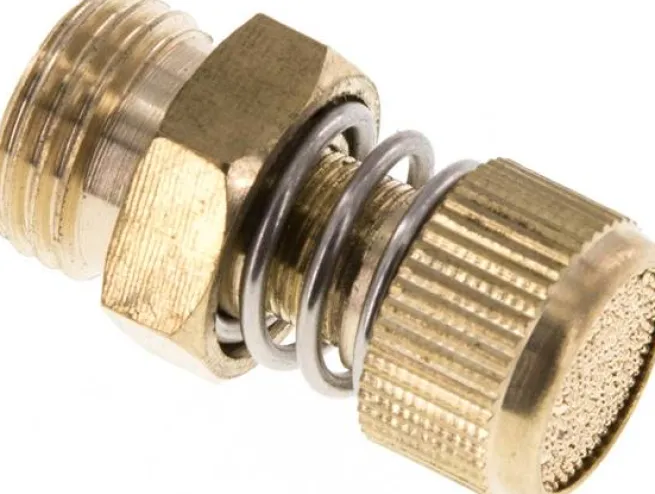 Drosselschalldämpfer G 1/4", Messing, Rändelschraube