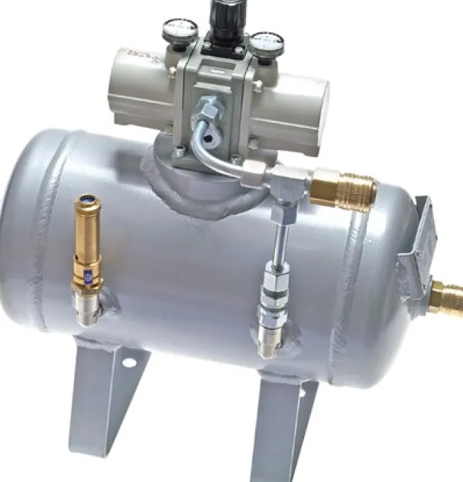Druckübersetzer (4 : 1) bis 60 l/min mit 5 l -Behälter