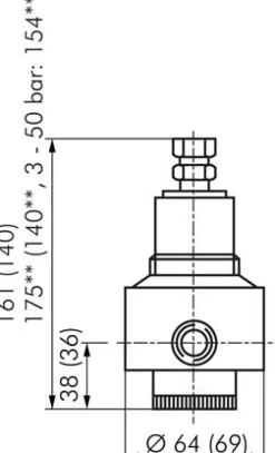 Druckregler, 1.4404, G 1/4", 0,5 - 8bar (für aggressive Gase)