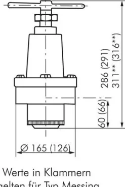 Druckregler, Messing, G 1", 0,1 - 1,5bar (für CO2)