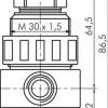 Druckregler, 1.4436/POM, G 1/4", 0,5 - 8bar (nicht rücksteuerbar)
