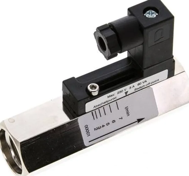 Durchflusswächter G 1/2" (IG), 2 - 7 l/min, Messing vernickelt