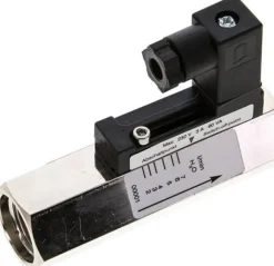 Durchflusswächter G 1/2" (IG), 2 - 7 l/min, Messing vernickelt,für wässrige Medien