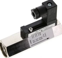 Durchflusswächter G 1/2" (IG), 0,8 - 3 l/min, Messing vernickelt,für wässrige Medien
