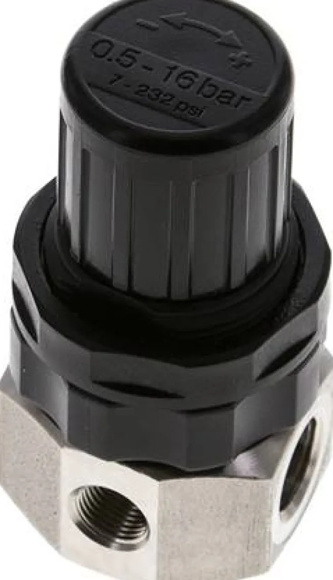 Edelstahl-Druckregler G 1/4", 0,5 - 16bar (nicht rücksteuerbar)
