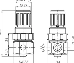 Edelstahl-Druckregler G 1/4