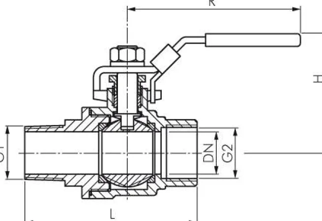 Edelstahl-Kugelhahn, Eco-Line leicht, R 1/4" / Rp 1/4", 0 bis 63bar
