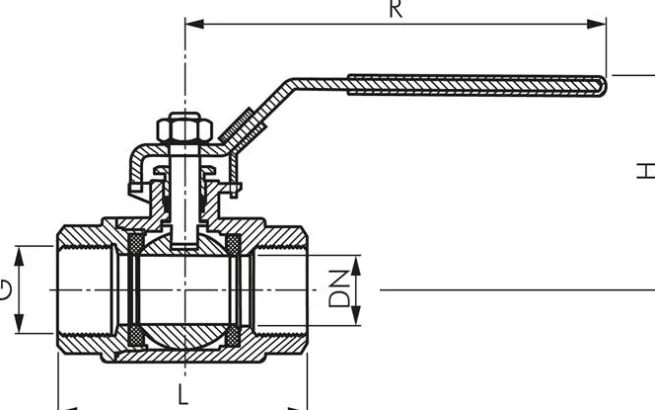 Edelstahl-Kugelhahn, leicht, G 1", 0 bis 63bar